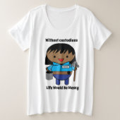 Custodian Janitor Black Woman Personalize Große Größe T-Shirt (Design vorne)