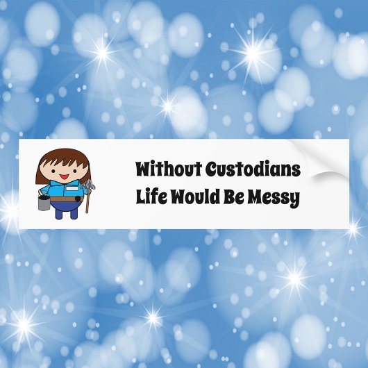 Custodian Janitor Female Funny Autoaufkleber