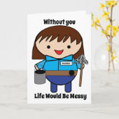 Custodian Janitor Female Personalize Card Karte (Gelbe Blume)