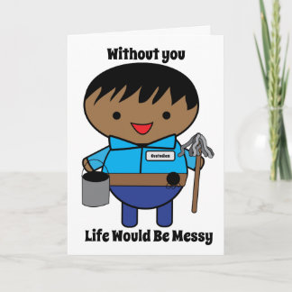 Custodian Janitor Funny Black Personalize Karte