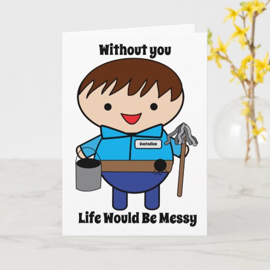 Custodian Janitor Funny Personalize Karte (Gelbe Blume)
