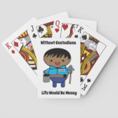 Custodian Janitor Life Messy Black Male Spielkarten (Rückseite)