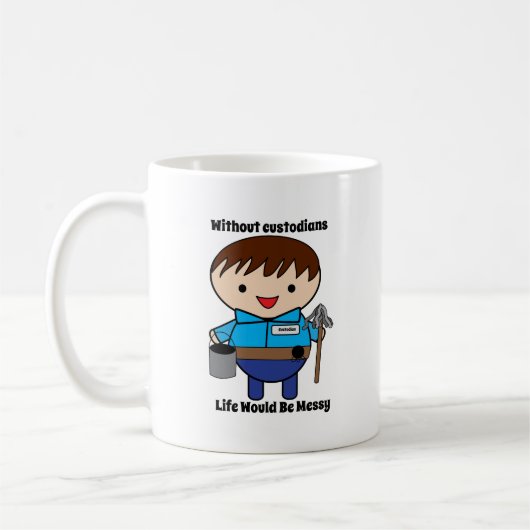 Custodian Janitor Wertschätzung Funny Personalize Kaffeetasse (Links)