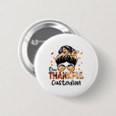 Custodian One Thankful Messy Bun Erntedank Fall Button (Vorne & Hinten)