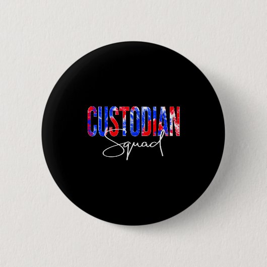 Custodian Squad Tie Dye Back To School Women Appre Button (Vorderseite)