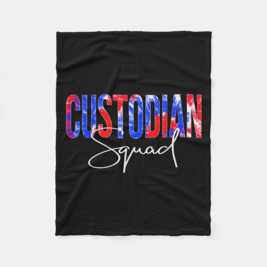 Custodian Squad Tie Dye Back To School Women Appre Fleecedecke (Vorderseite)