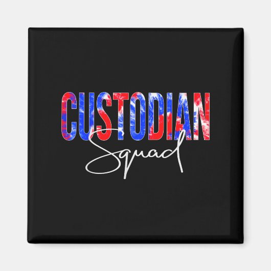Custodian Squad Tie Dye Back To School Women Appre Magnet (Vorne)