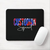 Custodian Squad Tie Dye Back To School Women Appre Mousepad (Mit Mouse)