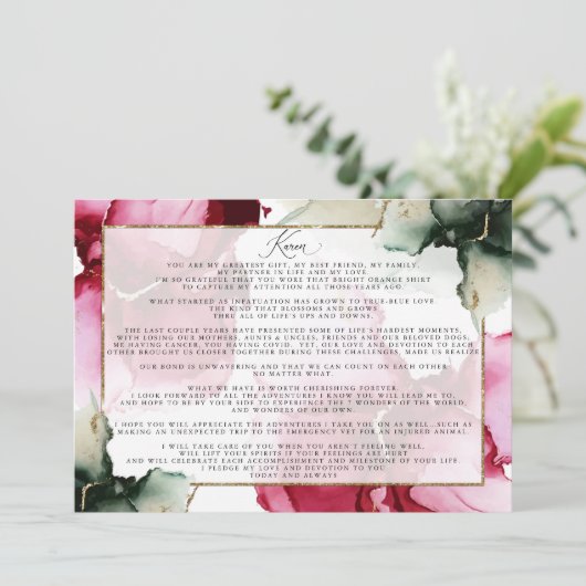 Custom2 Christine Vows Sage Pink Abstrakt (Stehend Vorderseite)