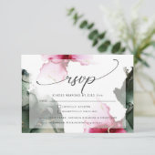 Custom2 Crimson und Sage Green Watercolor RSVP Karte (Stehend Vorderseite)