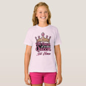 Custom 100 Days of School Queen Pink Crown Girly T-Shirt (Vorne ganz)