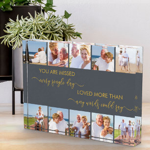 Custom 10 Foto Collage Remembrance Gedicht Gray