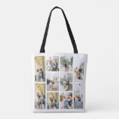 Custom 10 Foto Collage Tote Bag Tasche (Rückseite)