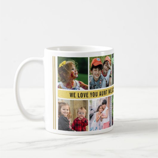 Custom 10 Foto Collage Wir Liebe Sie Tante Kaffeetasse (Links)