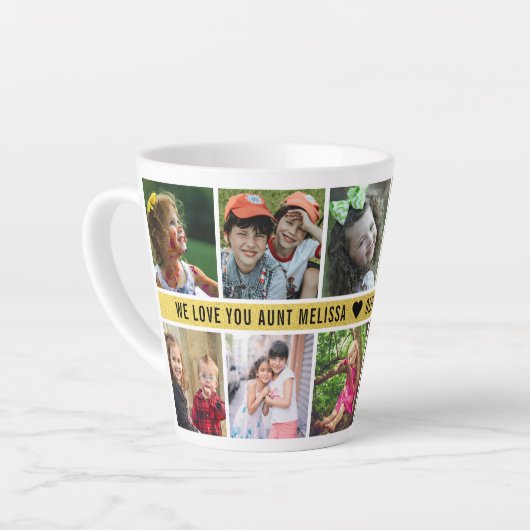 Custom 10 Foto Collage Wir Liebe Sie Tante Milchtasse (Linke Ecke)