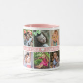 Custom 10 Foto Collage Wir Liebe Sie Tante Pink Tasse (Zentrum)