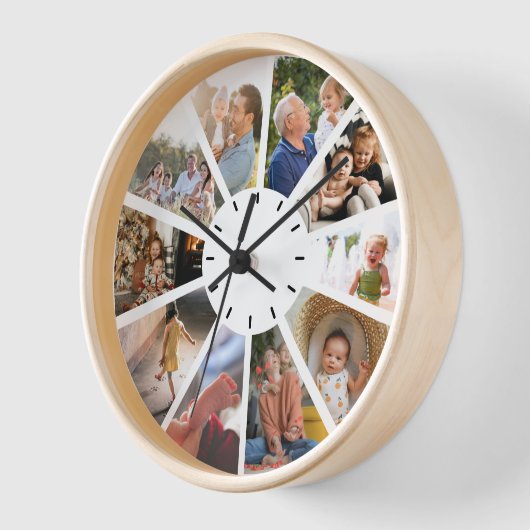 Custom 10 Foto Family Children Großelternprämie Uhr (Winkel)