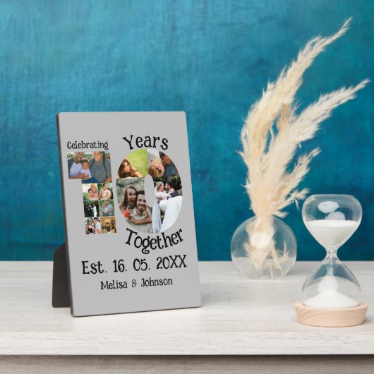 Custom 10. Hochzeitstag 11 Foto Collage Fotoplatte (Seite)