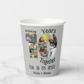 Custom 10. Hochzeitstag 11 Foto Collage Pappbecher (Rückseite)