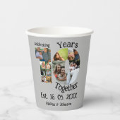 Custom 10. Hochzeitstag 11 Foto Collage Pappbecher (Vorderseite)