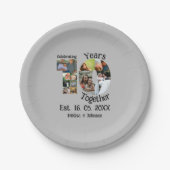 Custom 10. Hochzeitstag 11 Foto Collage Pappteller (Vorderseite)