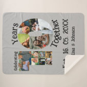 Custom 10. Hochzeitstag 11 Foto Collage Sherpadecke (Vorderseite (Horizontal))