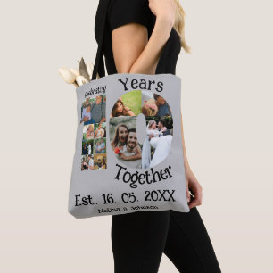 Custom 10. Hochzeitstag 11 Foto Collage Tasche