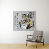 Custom 10. Hochzeitstag 11 Foto Collage Wandteppich (Beispiel (Horizontal))