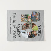 Custom 10. Hochzeitstag 11 Foto Collage Wandteppich (Vorderseite (Horizontal))