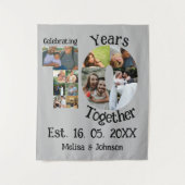 Custom 10. Hochzeitstag 11 Foto Collage Wandteppich (Vorderseite)