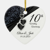 Custom - 10. Onyx Foto Wedding Anniversary Foto Keramik Ornament (Vorne)