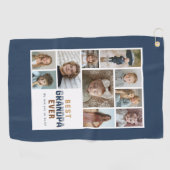 Custom 10 Photo Collage Best Grandpa Ever Golfhandtuch (Horizontal)