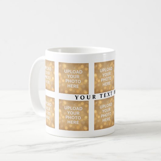 Custom 10 Photo Text Mug Kaffeetasse (Vorderseite Links)