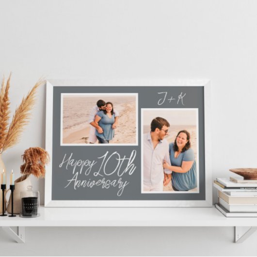 Custom 10. Wedding Anniversary Foto Collage Poster