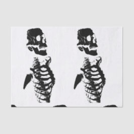 Custom 10lb Tissue Paper, White SKULL SKELETON Seidenpapier