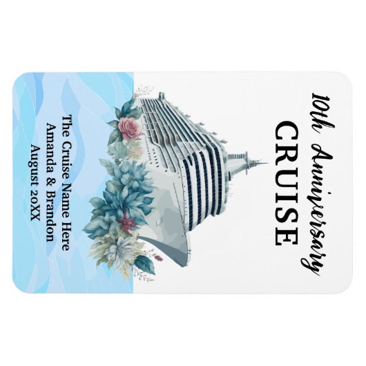 Custom 10th Anniversary Cruise Cabin Door Magnet (Horizontal)
