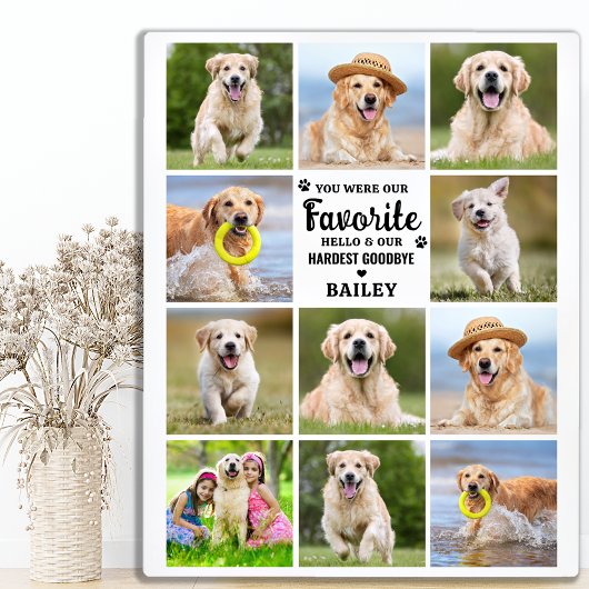Custom 11 Foto Collage Beileid Pet Memorial Fotoplatte