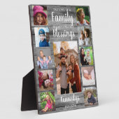 Custom 11 Foto Collage Family Quote Graues Holz Fotoplatte (Seite)