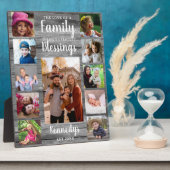 Custom 11 Foto Collage Family Quote Graues Holz Fotoplatte (Seite)