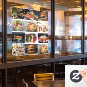 Custom 12 Business Foto Collage Food Restaurants Fensteraufkleber