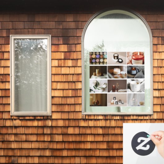 Custom 12 Business Foto Collage Kosmetik Kerze Fensteraufkleber (Fenster Zuhause)