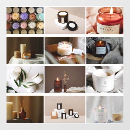 Custom 12 Business Foto Collage Kosmetik Kerze Fensteraufkleber (Blatt)