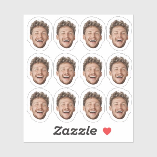 Custom 12 Face Sticker – Funny Personalized Photo (Blatt)