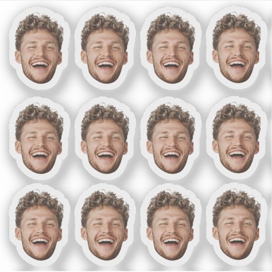 Custom 12 Face Sticker – Funny Personalized Photo (Vorderseite)