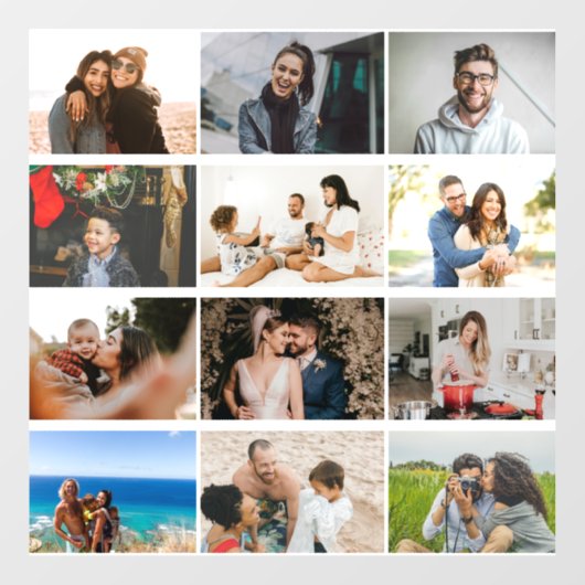 Custom 12 Foto Collage Business Personalisiert Fensteraufkleber (Blatt)