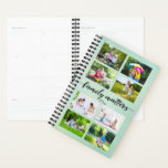 Custom 12 Foto Collage - Familie zählt täglich Planer<br><div class="desc">Planen Sie Ihren Tag mit diesen Freunden und familienorientierten Planern. Die Vorlage ist für Sie Set, 12 eigene Fotos hinzuzufügen, die automatisch eine Collage auf der Vorder- und Rückseite bilden. Das Design zeichnet sich durch eine schöne, handgeschriebene Schrift-Typografie aus, die mit dem Jahr "Familienangelegenheiten" liest (die editierbar ist). Sie können...</div>
