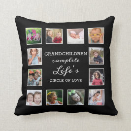 Custom 12 Foto Collage Grandchildren Zitat Kissen