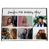Custom 12 Foto Collage Individuelle Name Happy Geb Große Geschenktüte (Vorderseite)