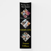Custom 12 Foto Collage Name Class Year Abschluss Banner (Vertikal)