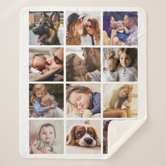 Custom 12 Foto Collage Sherpadecke (Vorderseite)